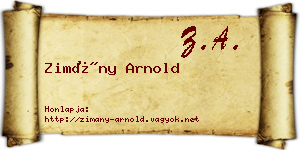 Zimány Arnold névjegykártya