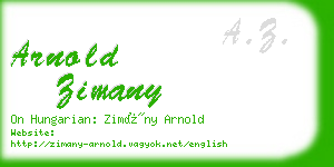 arnold zimany business card